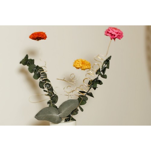Composition dans vase « un message »